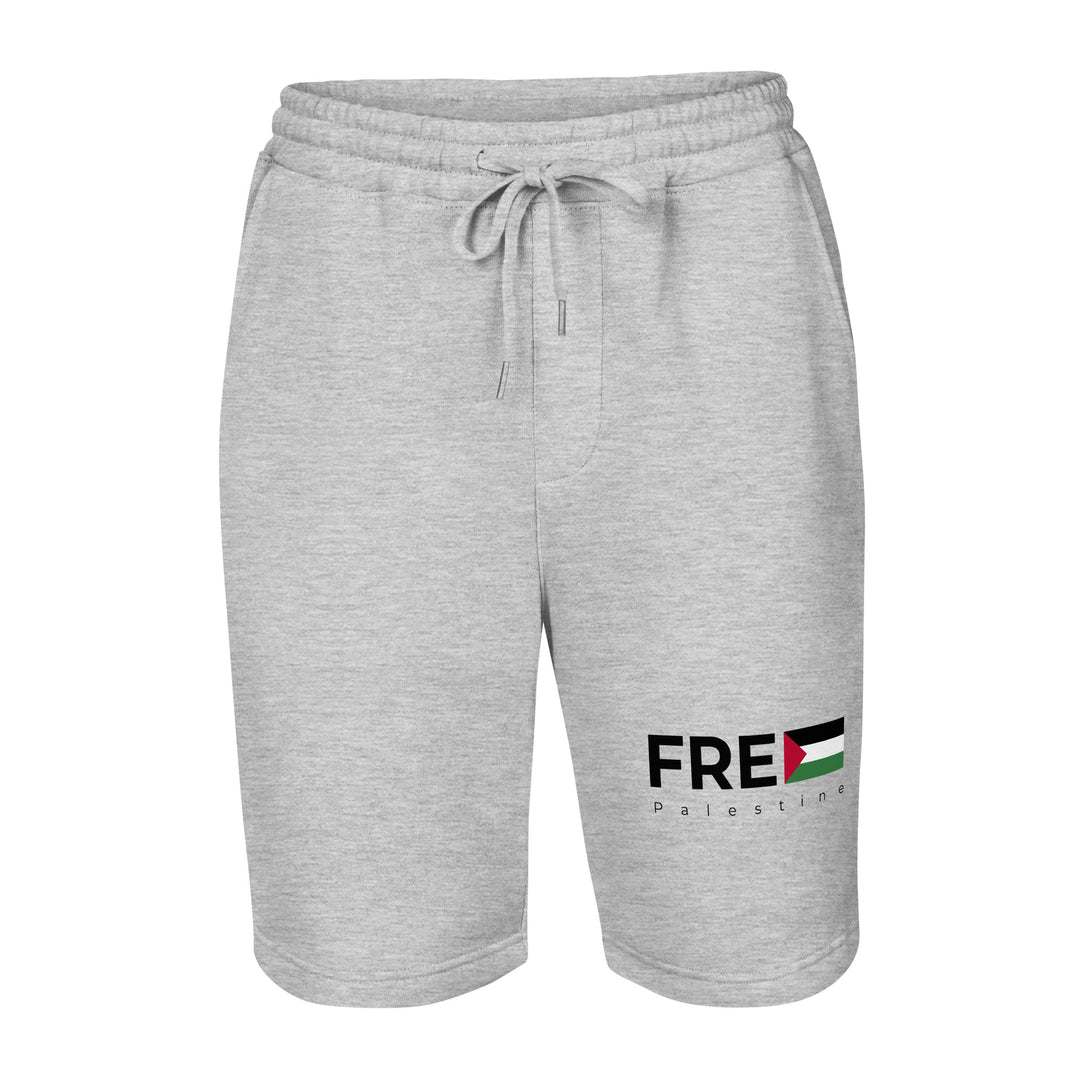 Men's fleece shorts - Free Palestine, Mens Fleece Shorts Heather Grey