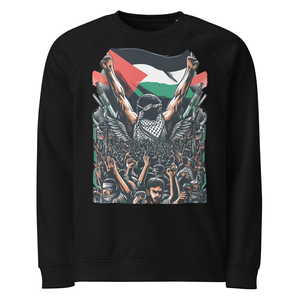 Mens organic raglan sweatshirt - Art by Moh, Black