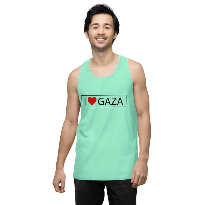 Men’s premium tank top | I Love Gaza