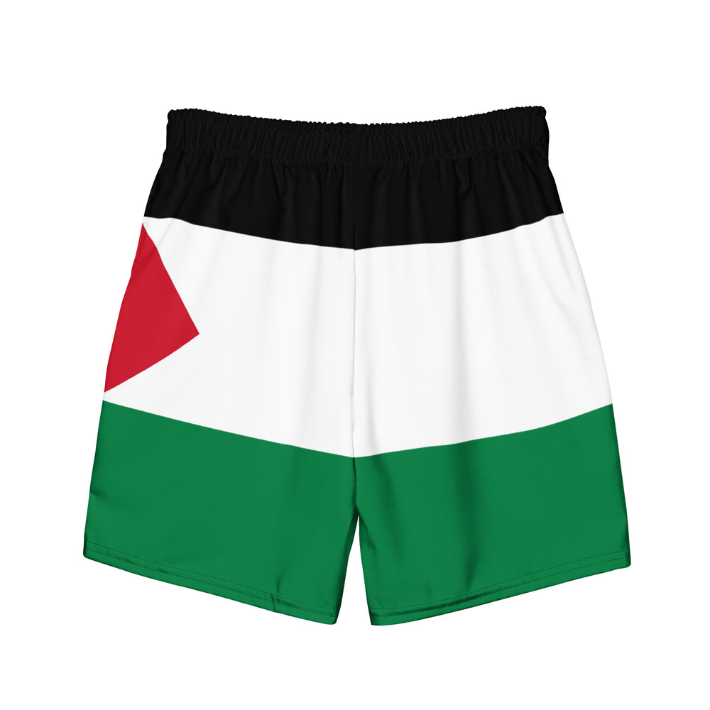 Men's swim trunks - Palestine Flag, Recycled Swim Trunks White