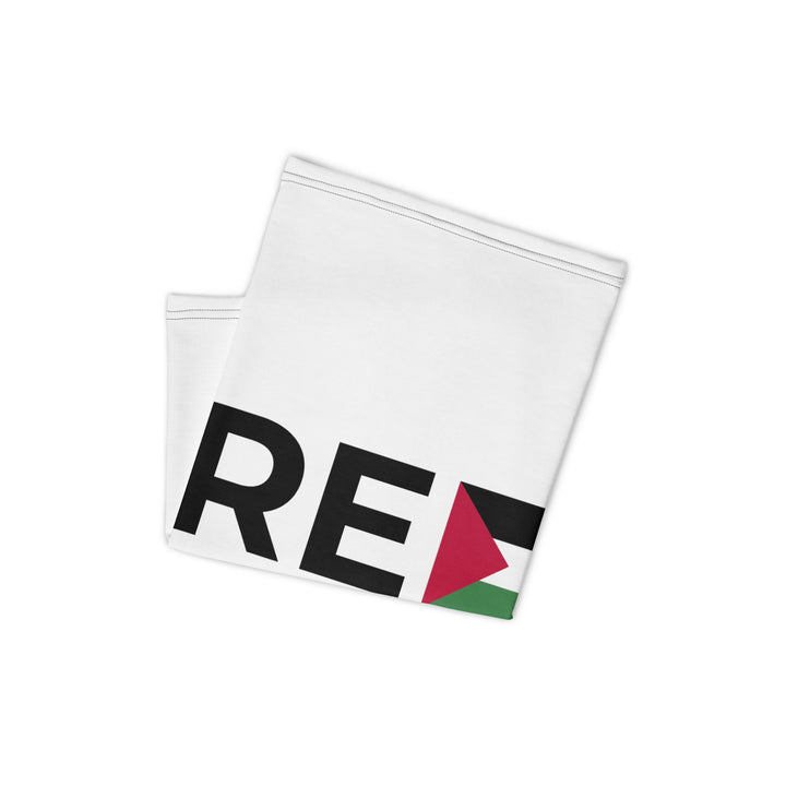 Neck Gaiter - Free Palestine, Gaiter White Folded