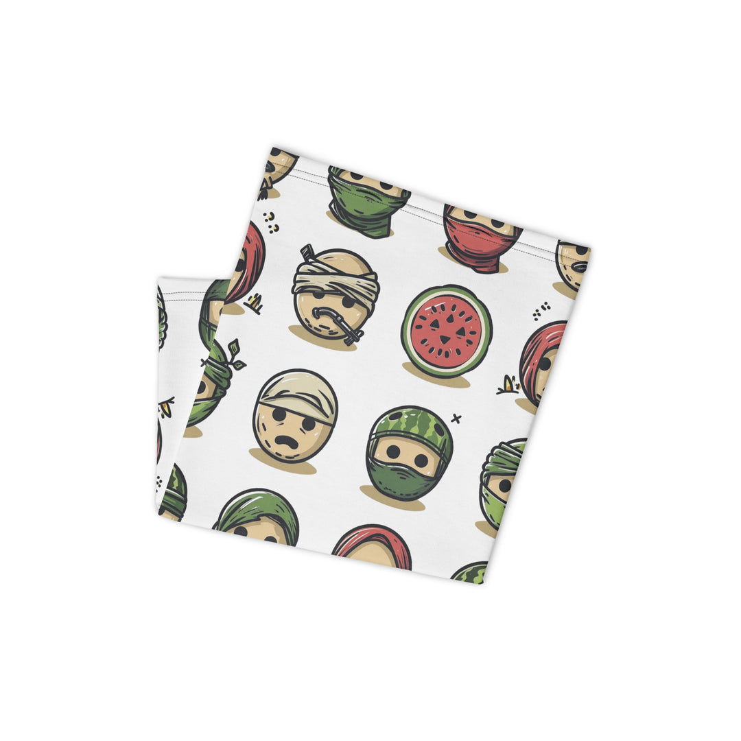 Neck Gaiter - Palestine Emoji, Gaiter White Folded