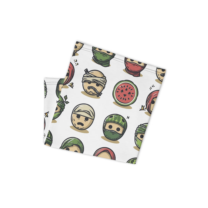Neck Gaiter - Palestine Emoji, Gaiter White Folded