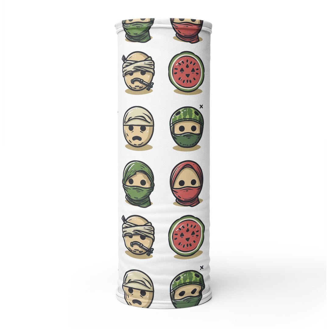 Neck Gaiter - Palestine Emoji, Gaiter White On Tube