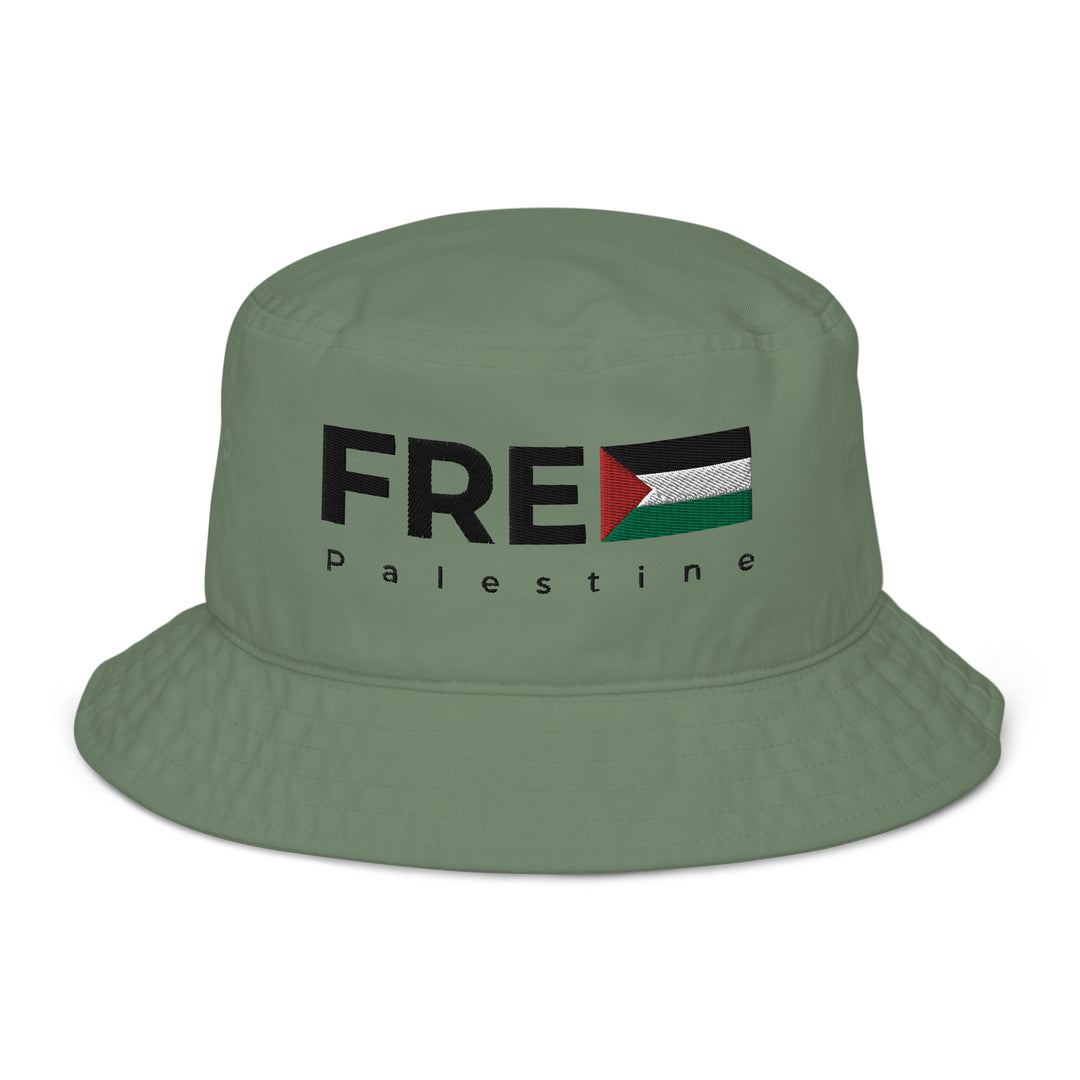 Organic bucket hat - Free Palestine, Dill