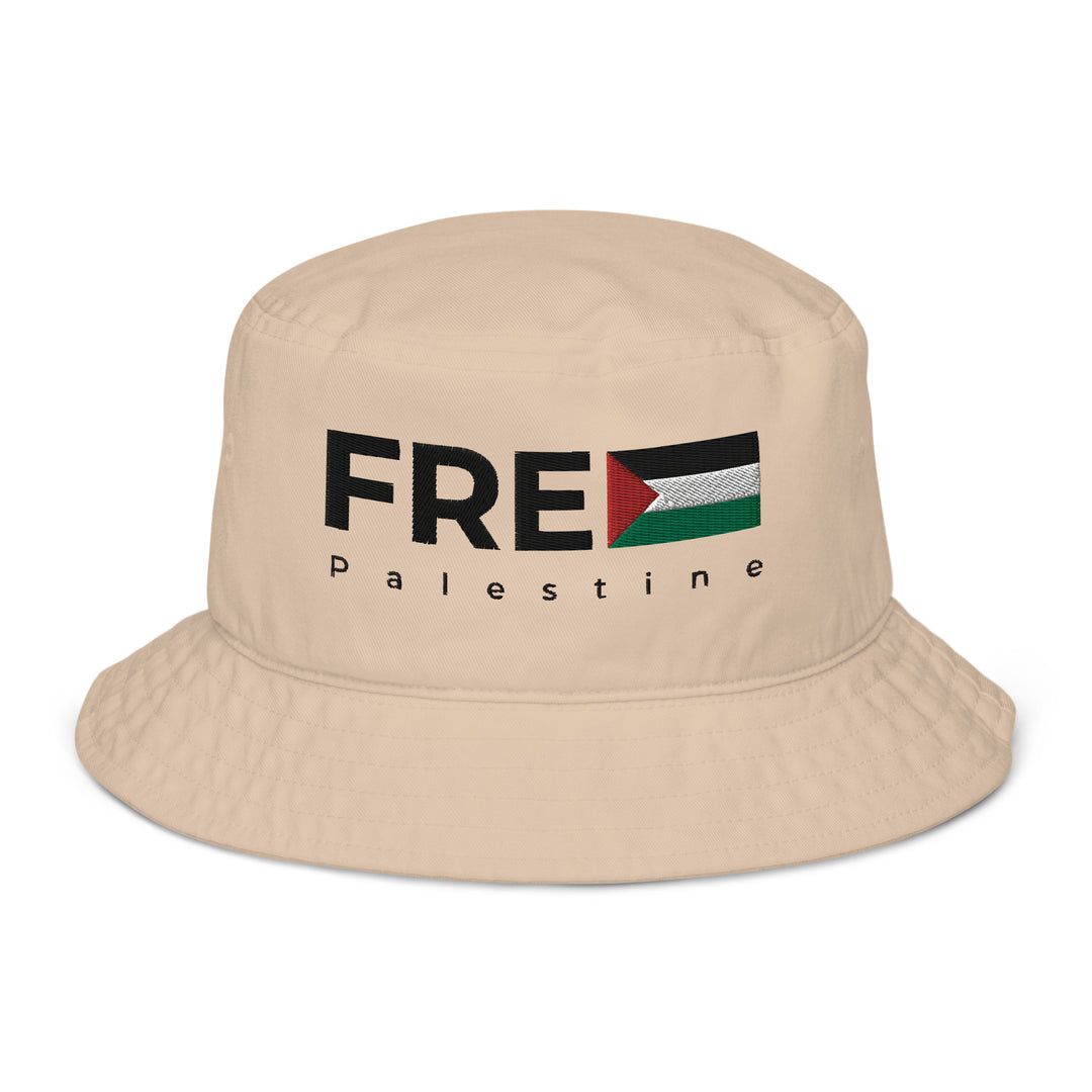 Organic bucket hat - Free Palestine, Stone