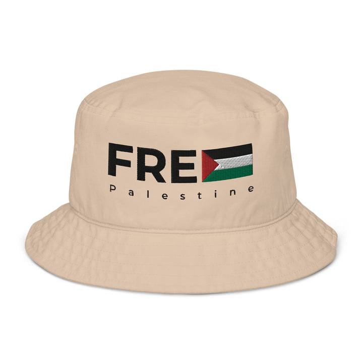 Organic bucket hat - Free Palestine, Stone