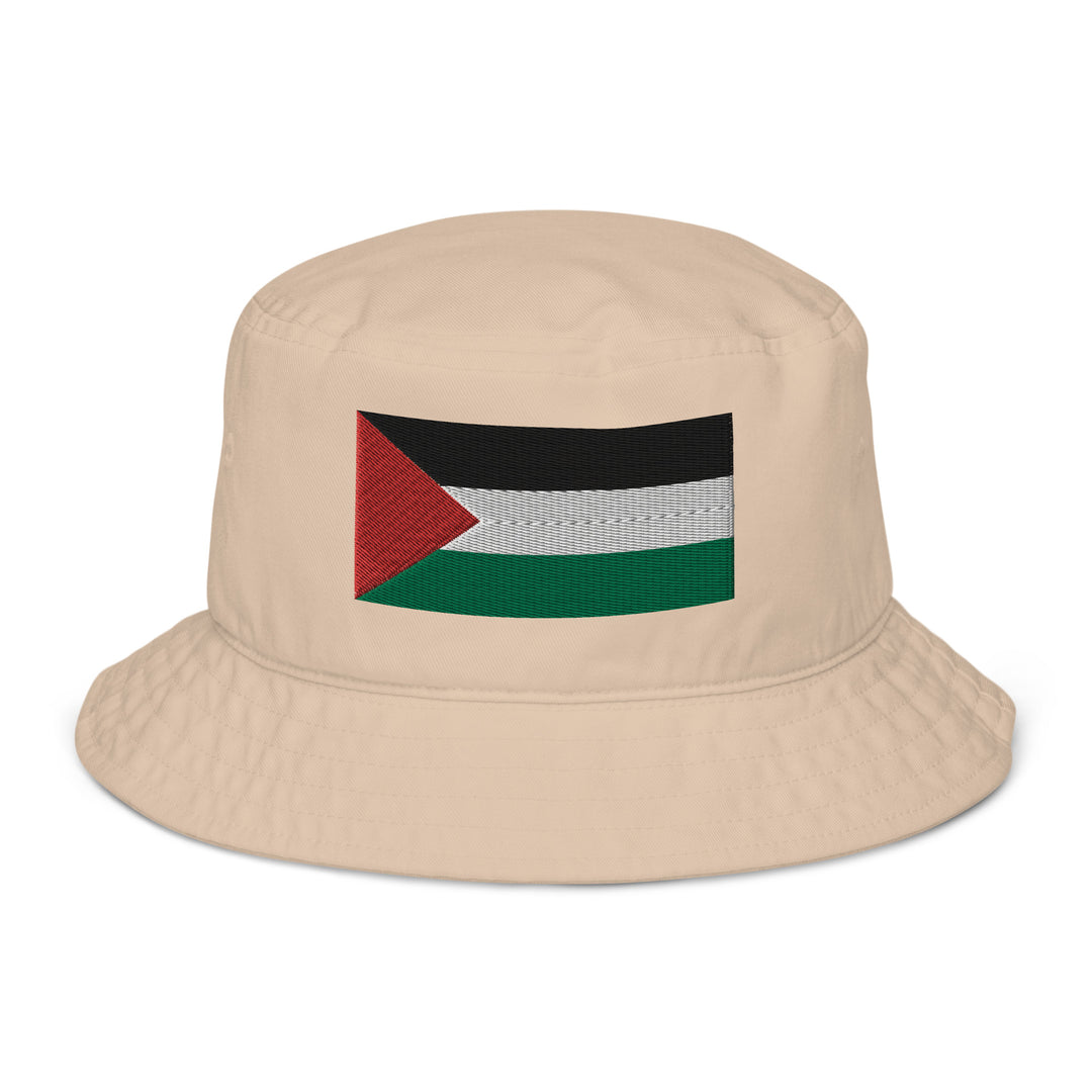 Organic bucket hat - Palestine Flag, Stone