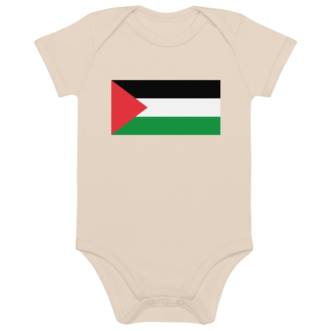Organic cotton baby bodysuit - Palestine Flag, Cotton Baby Bodysuit Organic Natural