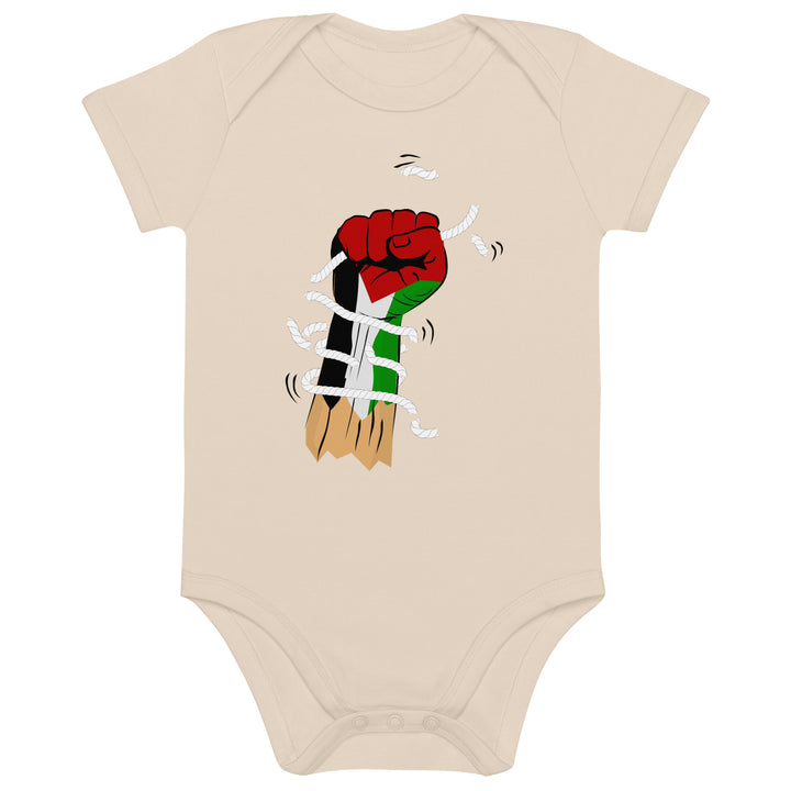 Organic cotton baby bodysuit - Palestine Hand, Cotton Baby Bodysuit Organic Natural