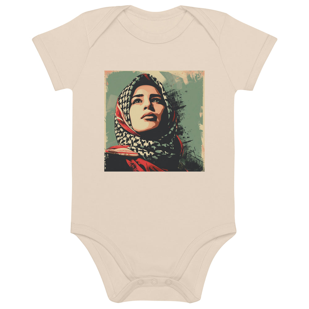 Organic cotton baby bodysuit - Palestine Hope, Cotton Baby Bodysuit Organic Natural