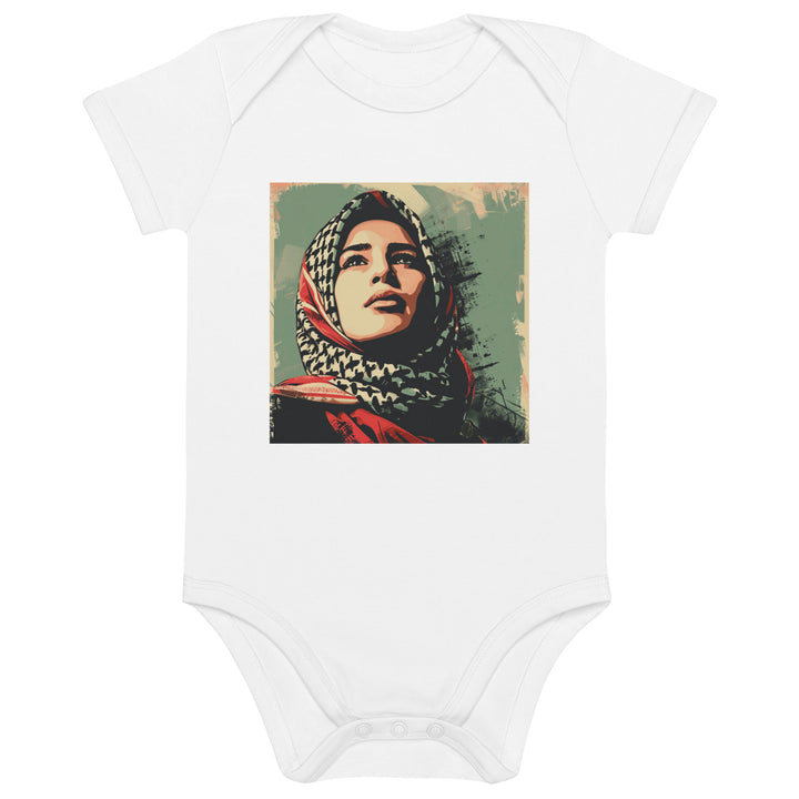Organic cotton baby bodysuit - Palestine Hope, Cotton Baby Bodysuit White