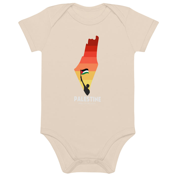 Organic cotton baby bodysuit - Palestine Map, Cotton Baby Bodysuit Organic Natural