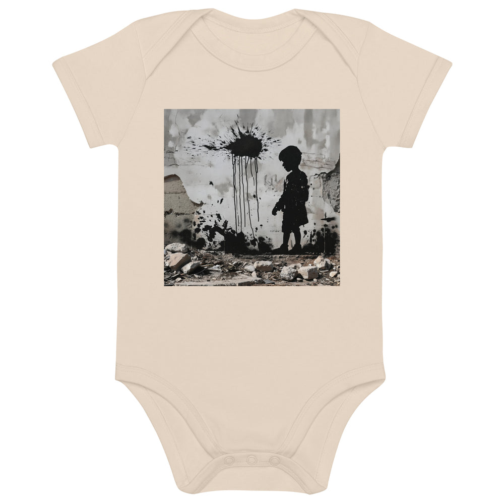 Organic cotton baby bodysuit - Palestine Wall, Cotton Baby Bodysuit Organic Natural