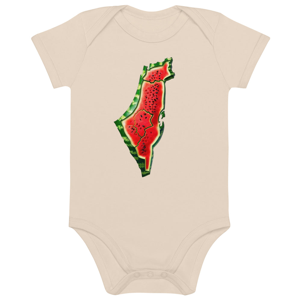 Organic cotton baby bodysuit - Palestine Watermelon, Cotton Baby Bodysuit Organic Natural