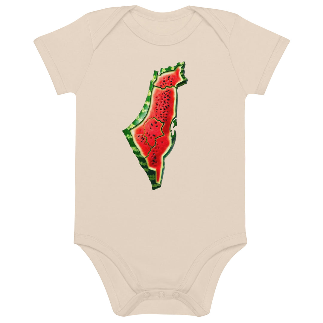 Organic cotton baby bodysuit - Palestine Watermelon, Cotton Baby Bodysuit Organic Natural
