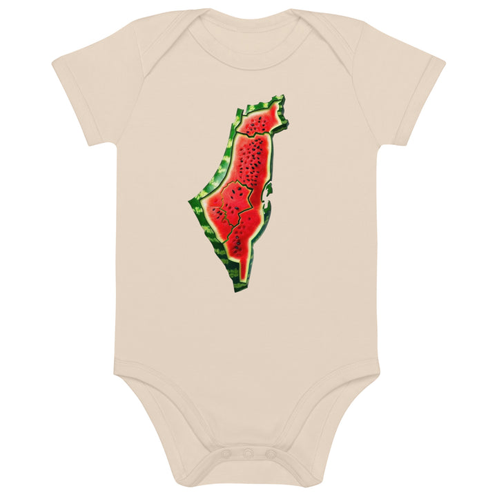 Organic cotton baby bodysuit - Palestine Watermelon, Cotton Baby Bodysuit Organic Natural