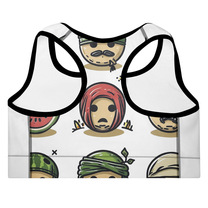 Padded Sports Bra - Palestine Emoji, Padded Sports Bra Black