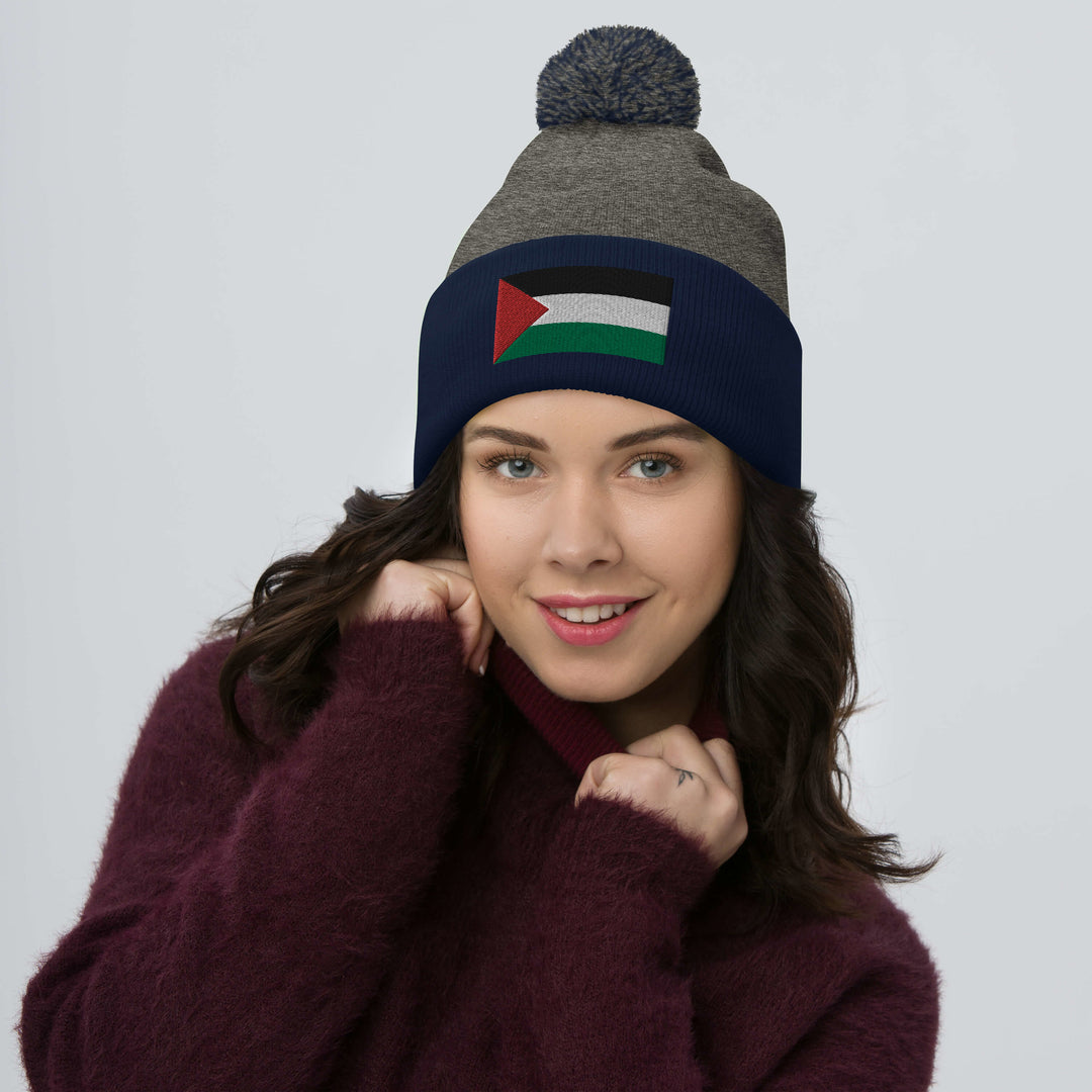 Pom-Pom Beanie | Palestine Flag