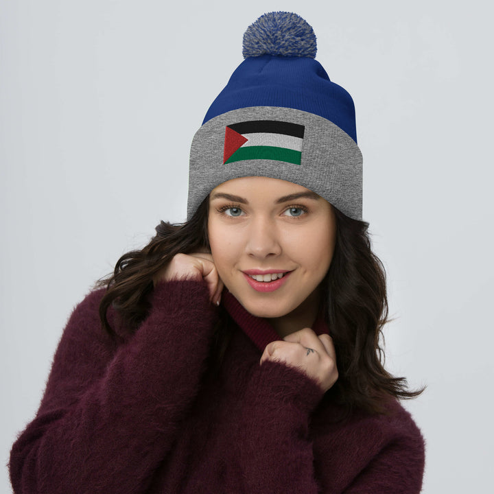 Pom-Pom Beanie | Palestine Flag