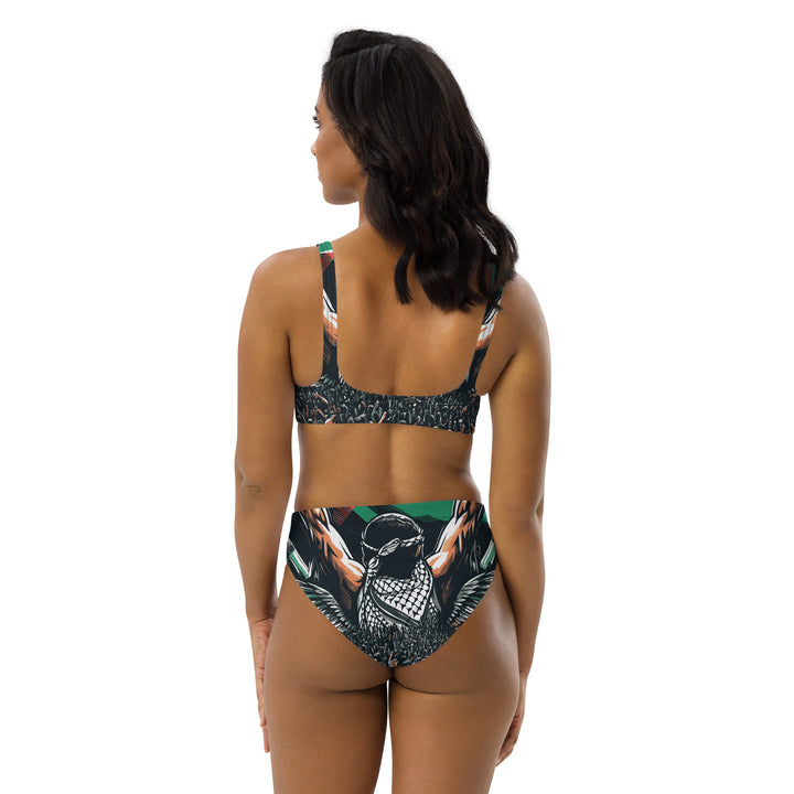Recycled high-waisted bikini - Art by Moh, Recycled High Waisted Bikini White