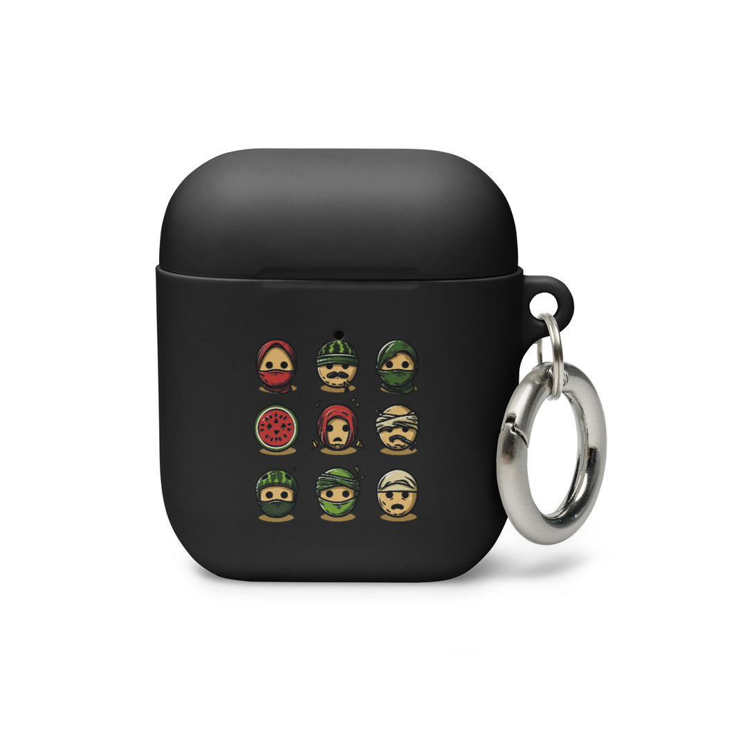 Rubber Case for AirPods® Gen 1 &amp; 2 - Palestine Emoji, Black AirPods