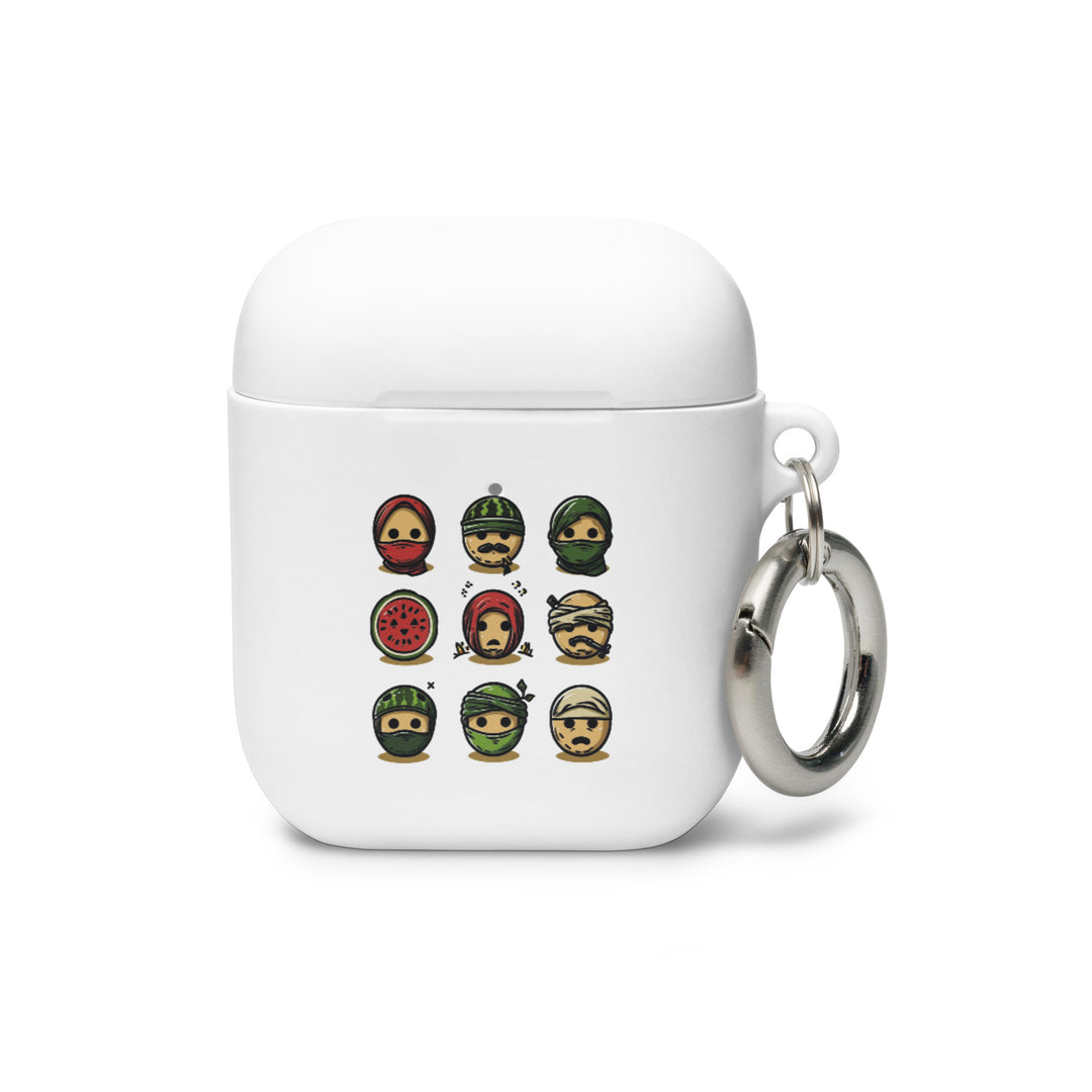 Rubber Case for AirPods® Gen 1 &amp; 2 - Palestine Emoji, White AirPods