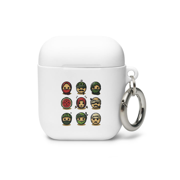 Rubber Case for AirPods® Gen 1 &amp; 2 - Palestine Emoji, White AirPods