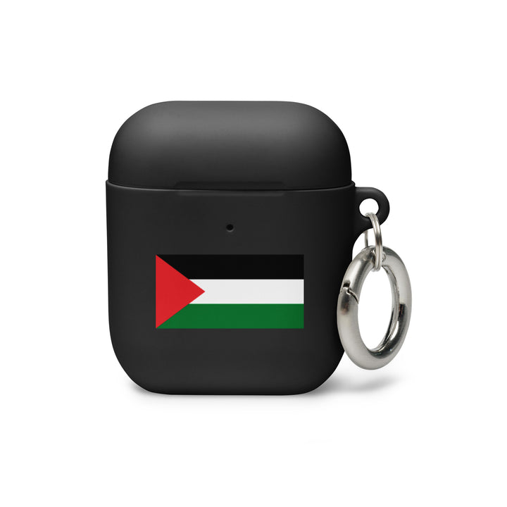 Rubber Case for AirPods® Gen 1 &amp; 2 - Palestine Flag, Black AirPods