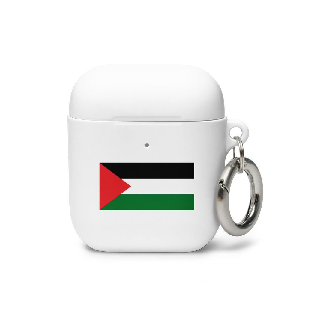 Rubber Case for AirPods® Gen 1 &amp; 2 - Palestine Flag, White AirPods
