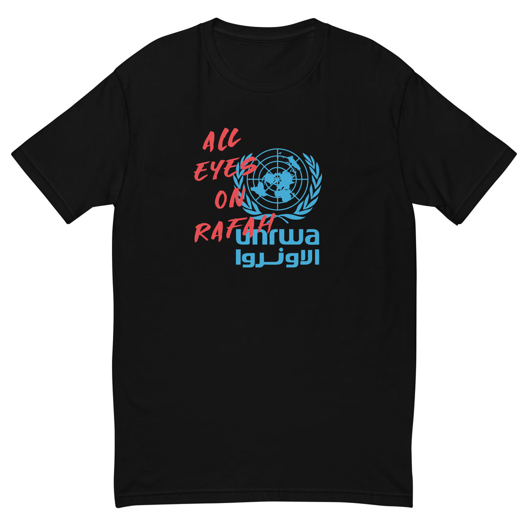 Short Sleeve T-Shirt - All Eyes on Rafah, Mens Fitted T Shirt Black