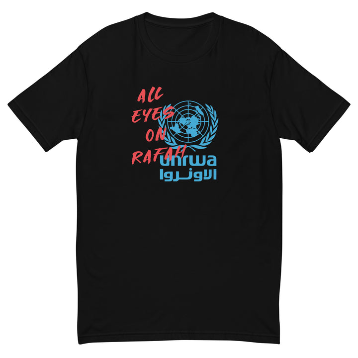 Short Sleeve T-Shirt - All Eyes on Rafah, Mens Fitted T Shirt Black