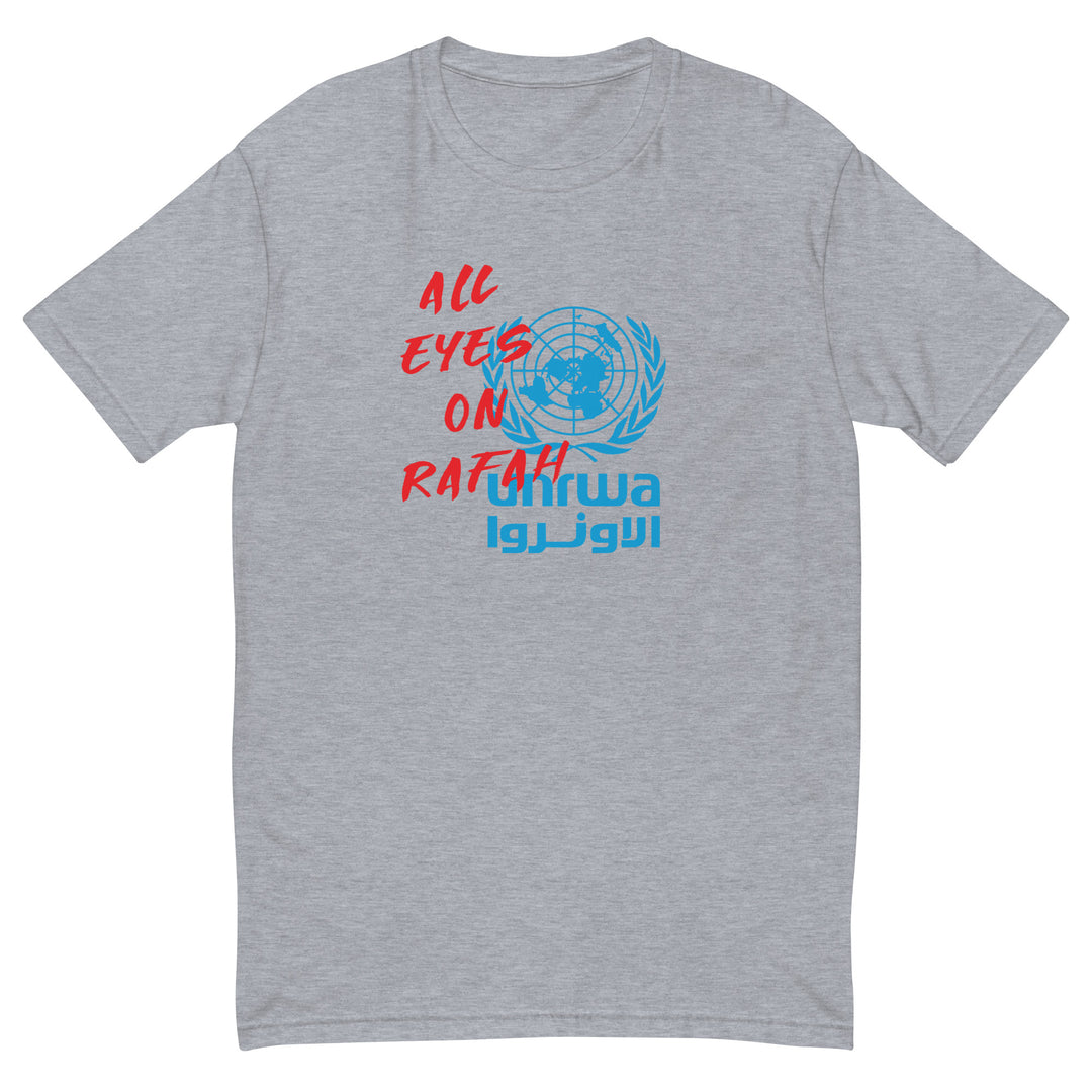 Short Sleeve T-Shirt - All Eyes on Rafah, Mens Fitted T Shirt Heather Grey