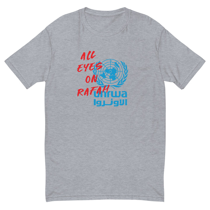 Short Sleeve T-Shirt - All Eyes on Rafah, Mens Fitted T Shirt Heather Grey