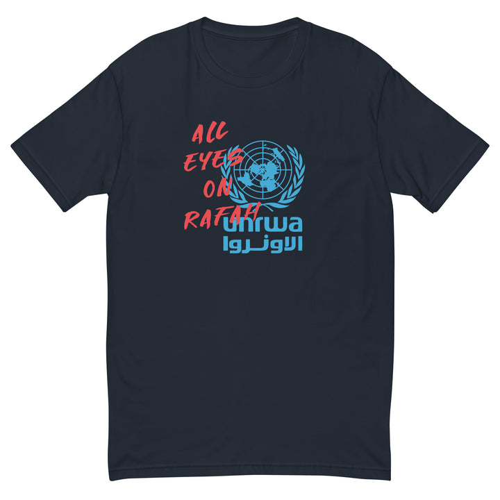 Short Sleeve T-Shirt - All Eyes on Rafah, Mens Fitted T Shirt Midnight Navy