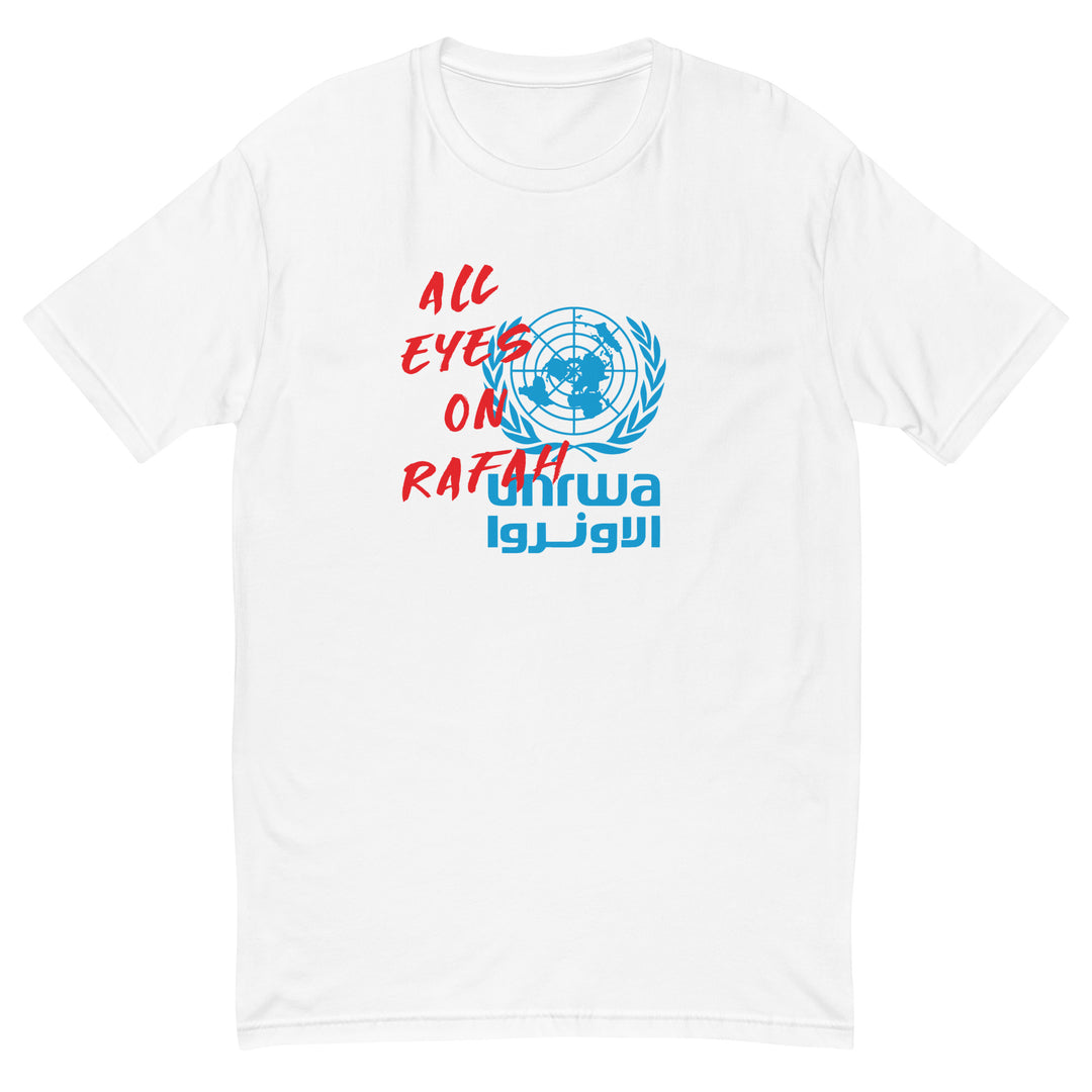Short Sleeve T-Shirt - All Eyes on Rafah, Mens Fitted T Shirt White