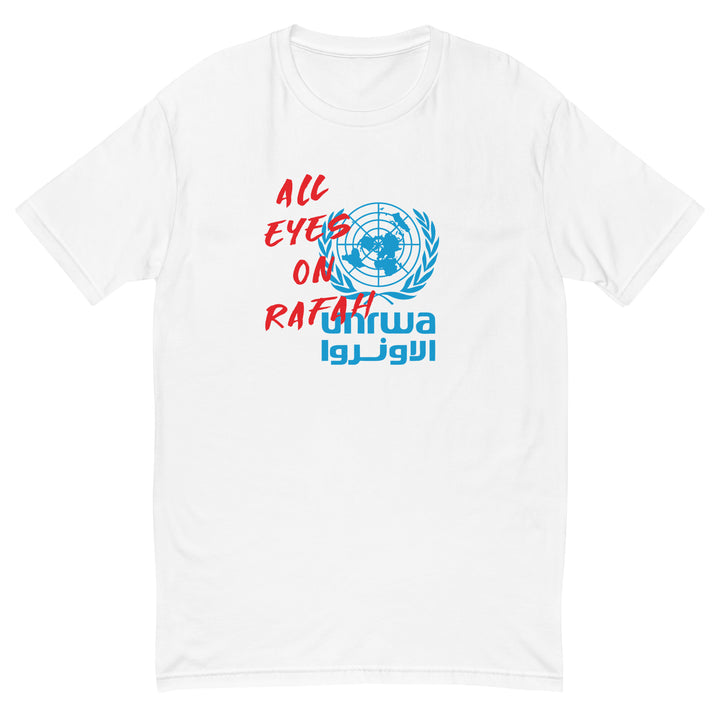 Short Sleeve T-Shirt - All Eyes on Rafah, Mens Fitted T Shirt White