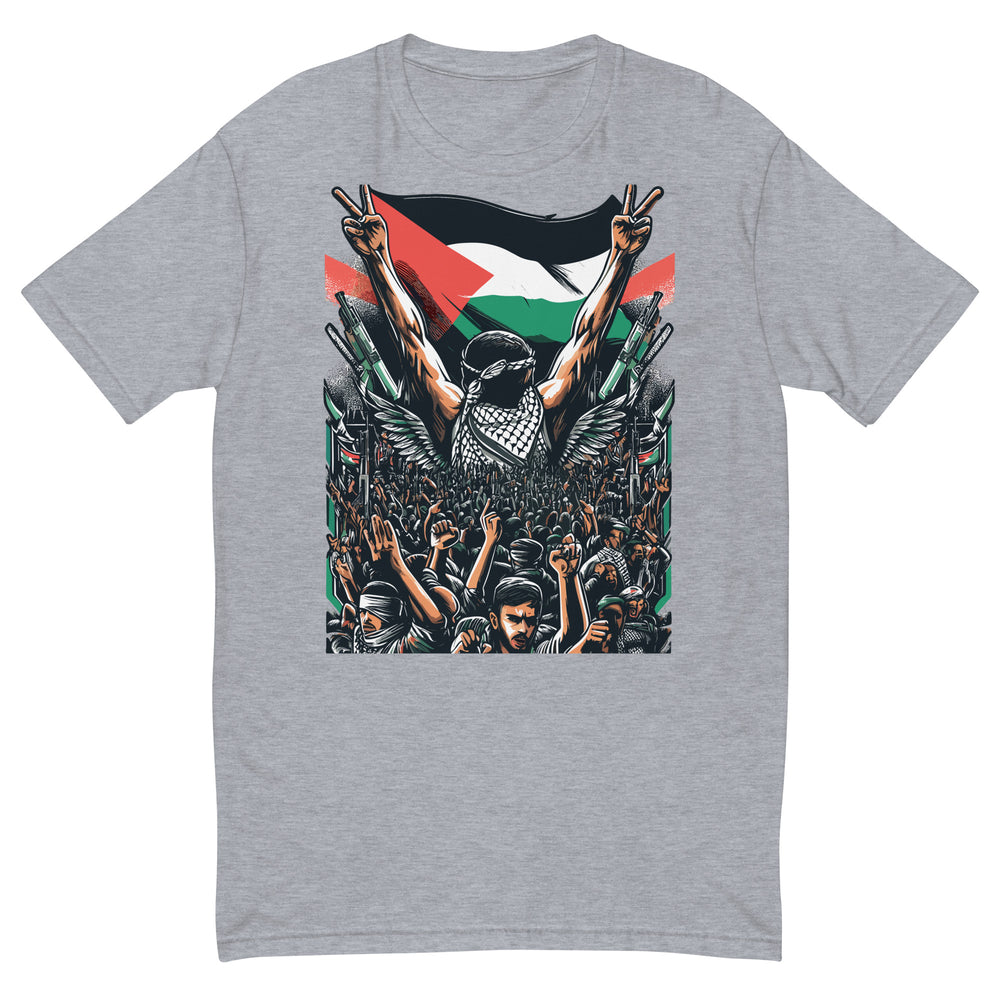 Short Sleeve T-shirt - Art by Moh, Mens Fitted T Shirt Heather Grey