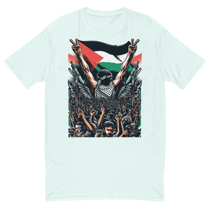 Short Sleeve T-shirt - Art by Moh, Mens Fitted T Shirt Light Blue