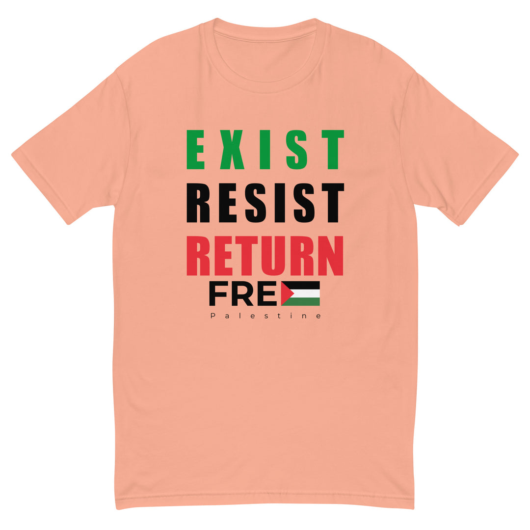 Short Sleeve T-Shirt - Exist. Resist. Return., Mens Fitted T Shirt Desert Pink