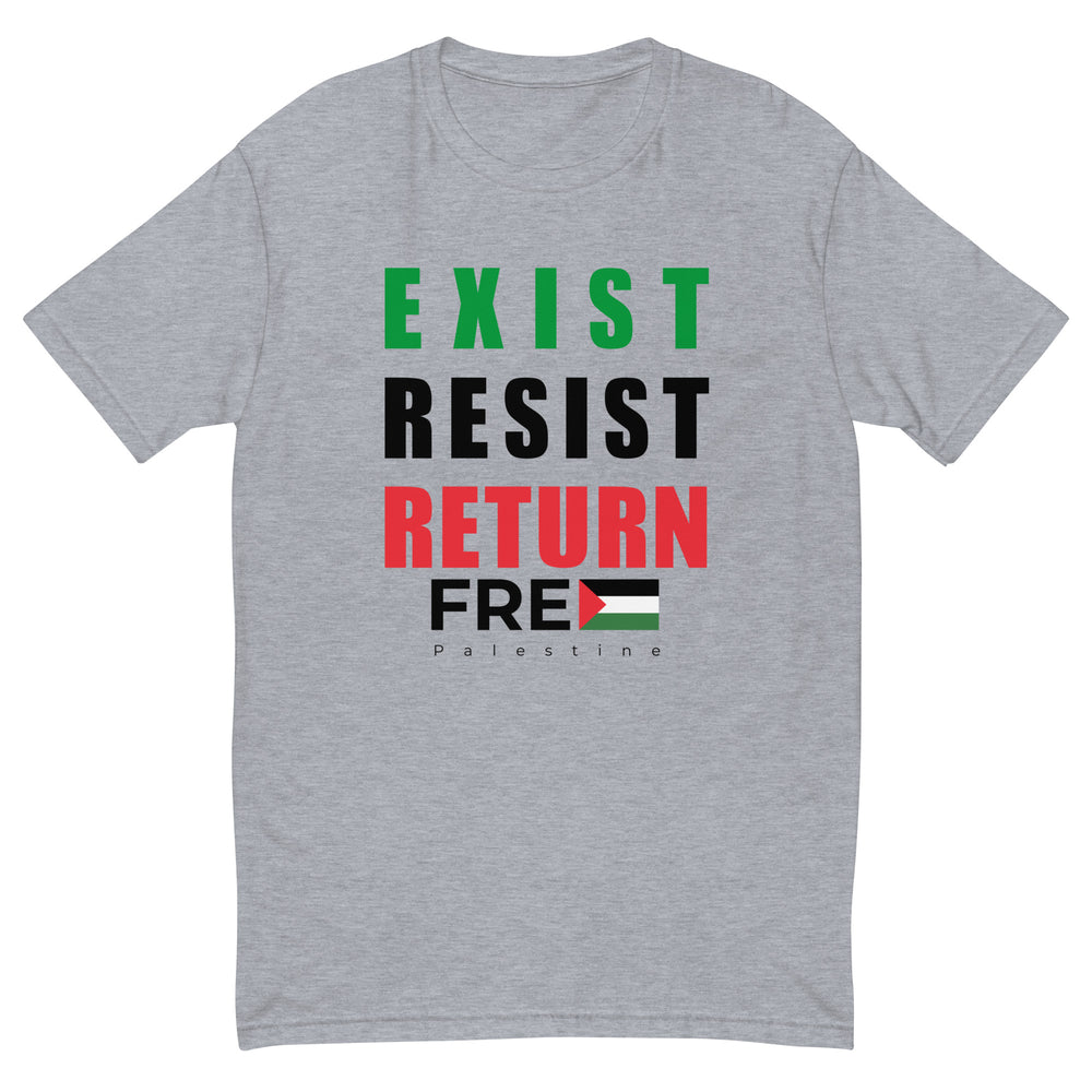 Short Sleeve T-Shirt - Exist. Resist. Return., Mens Fitted T Shirt Heather Grey