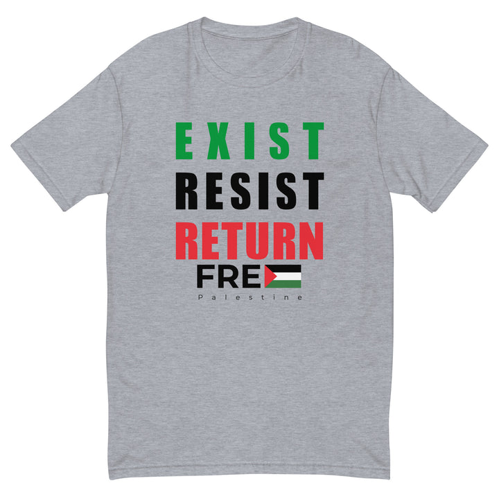 Short Sleeve T-Shirt - Exist. Resist. Return., Mens Fitted T Shirt Heather Grey