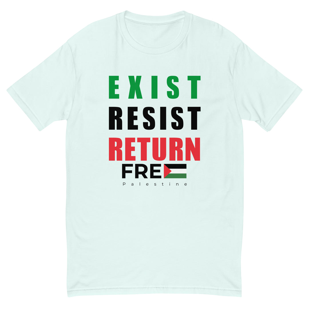 Short Sleeve T-Shirt - Exist. Resist. Return., Mens Fitted T Shirt Light Blue