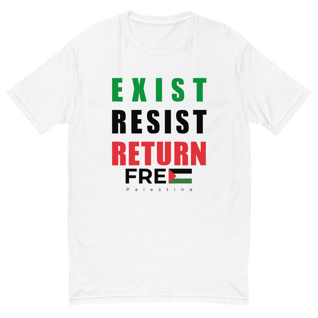 Short Sleeve T-Shirt - Exist. Resist. Return., Mens Fitted T Shirt White