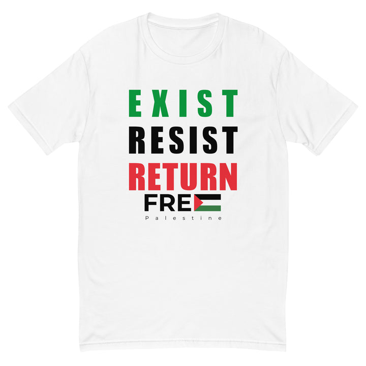 Short Sleeve T-Shirt - Exist. Resist. Return., Mens Fitted T Shirt White