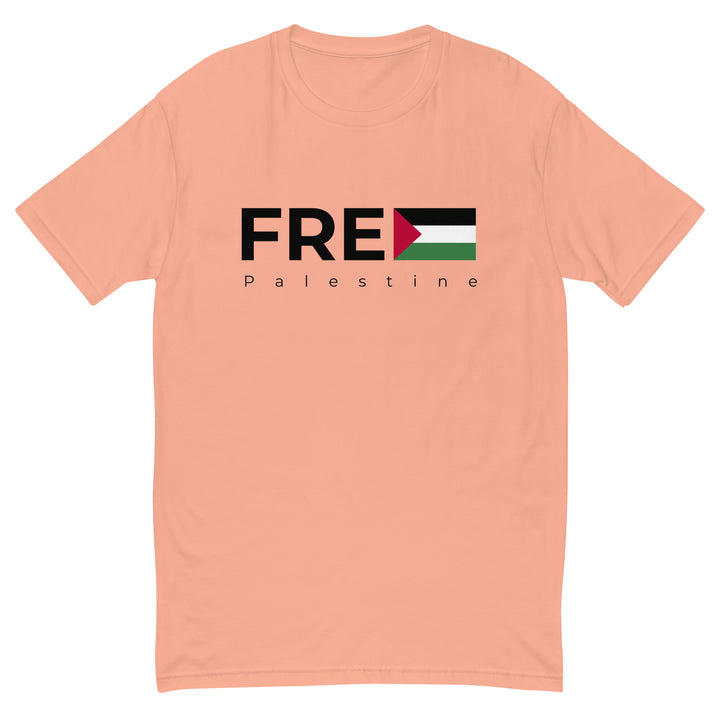 Short Sleeve T-shirt - Free Palestine, Mens Fitted T Shirt Desert Pink
