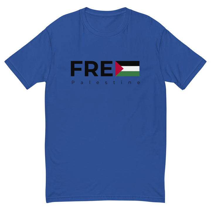 Short Sleeve T-shirt - Free Palestine, Mens Fitted T Shirt Royal Blue