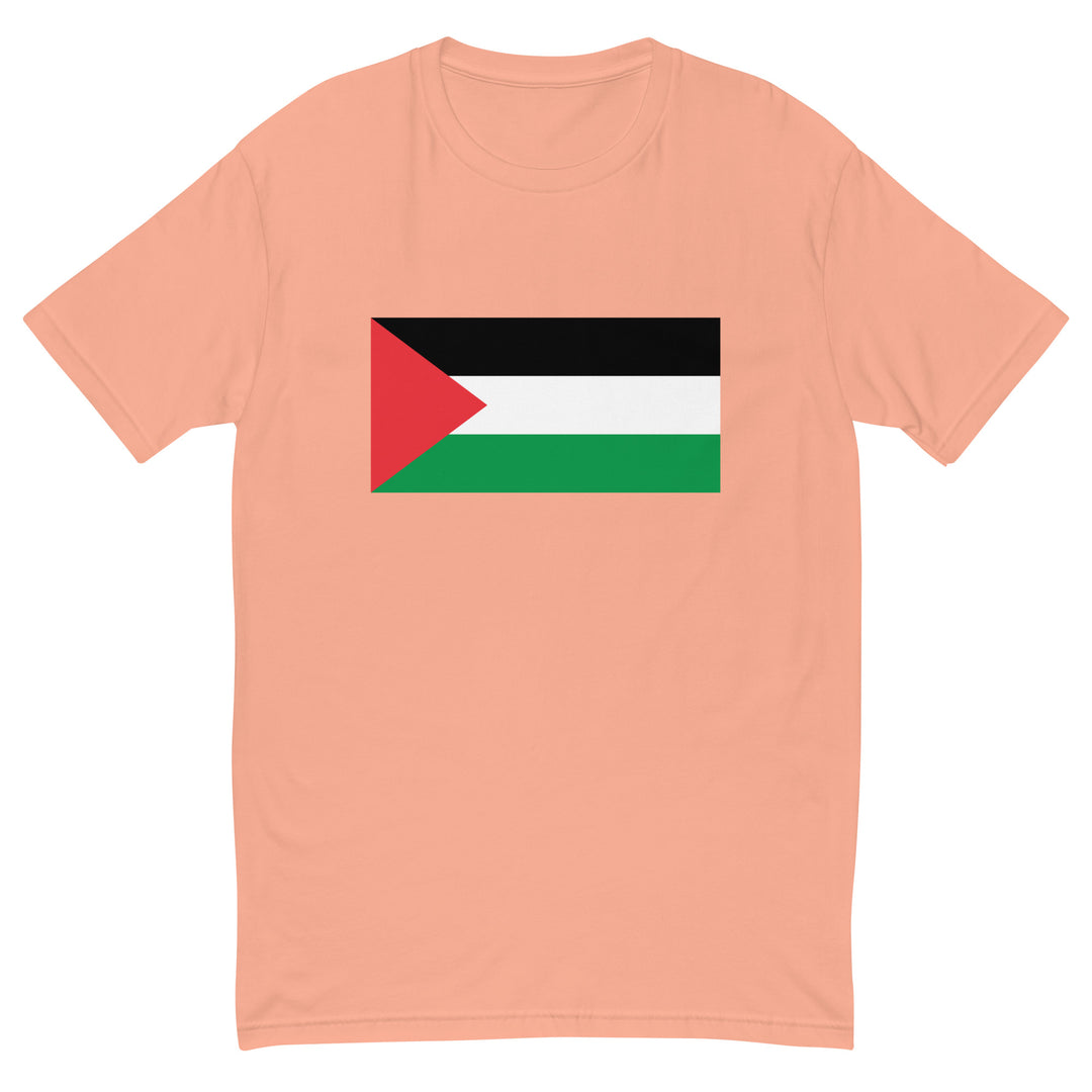 Short Sleeve T-Shirt - Palestine Flag, Mens Fitted T Shirt Desert Pink