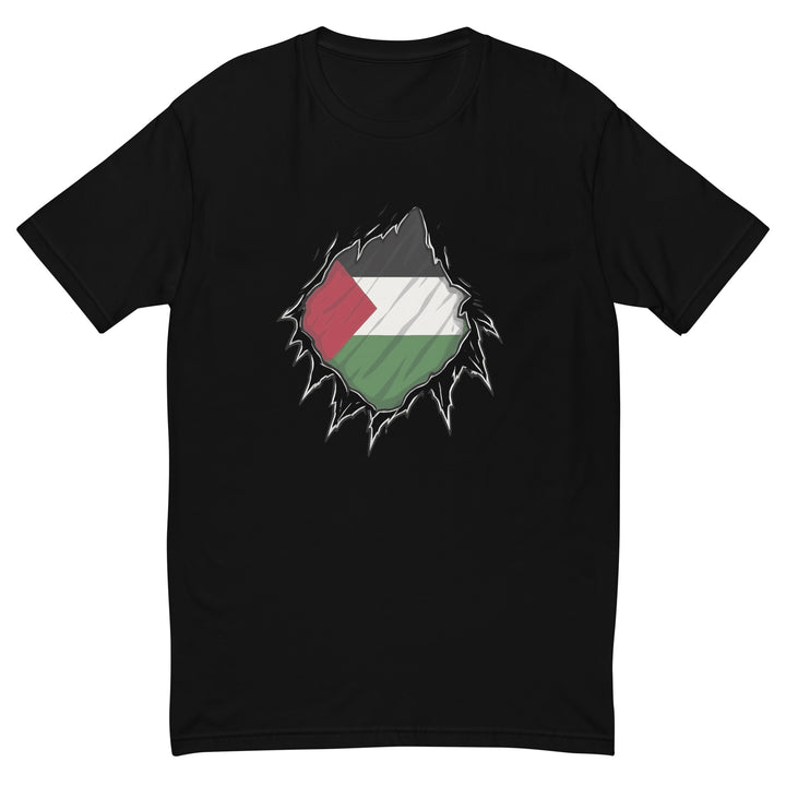 Short Sleeve T-Shirt - Palestine Hero, Mens Fitted T Shirt Black