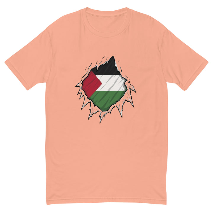 Short Sleeve T-Shirt - Palestine Hero, Mens Fitted T Shirt Desert Pink